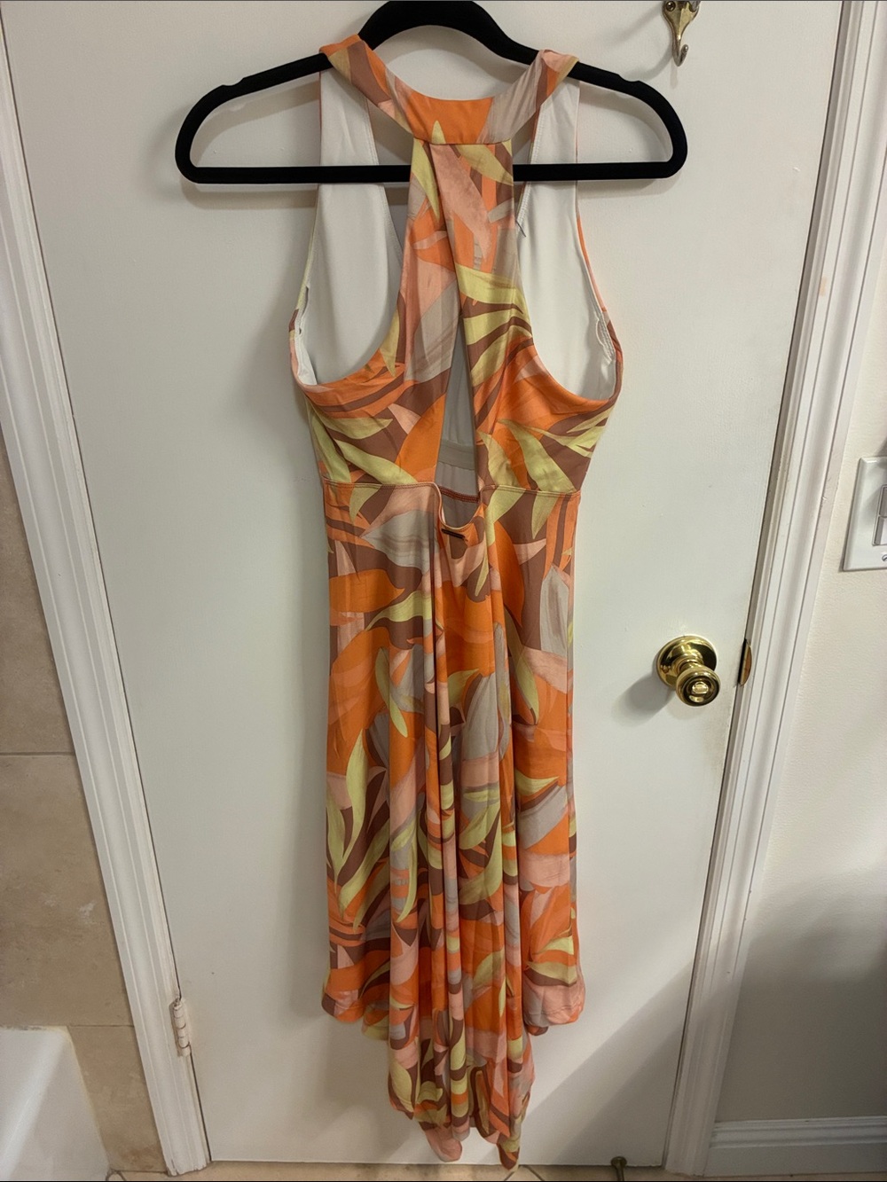Prana Orange Tropical Print Maxi Dress Sz L - Picture 7 of 10
